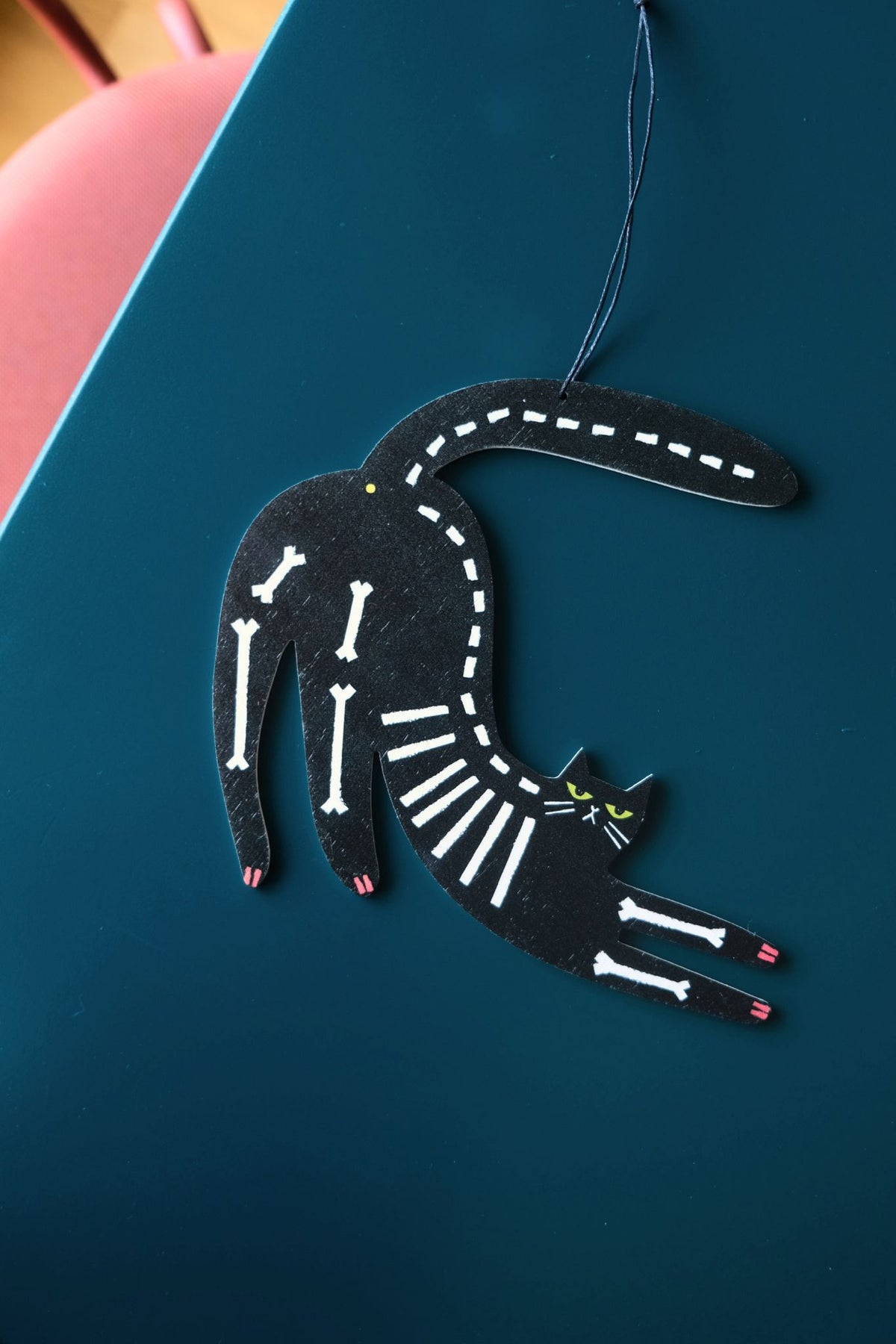 Skeleton Cat - Halloweenowa zawieszka