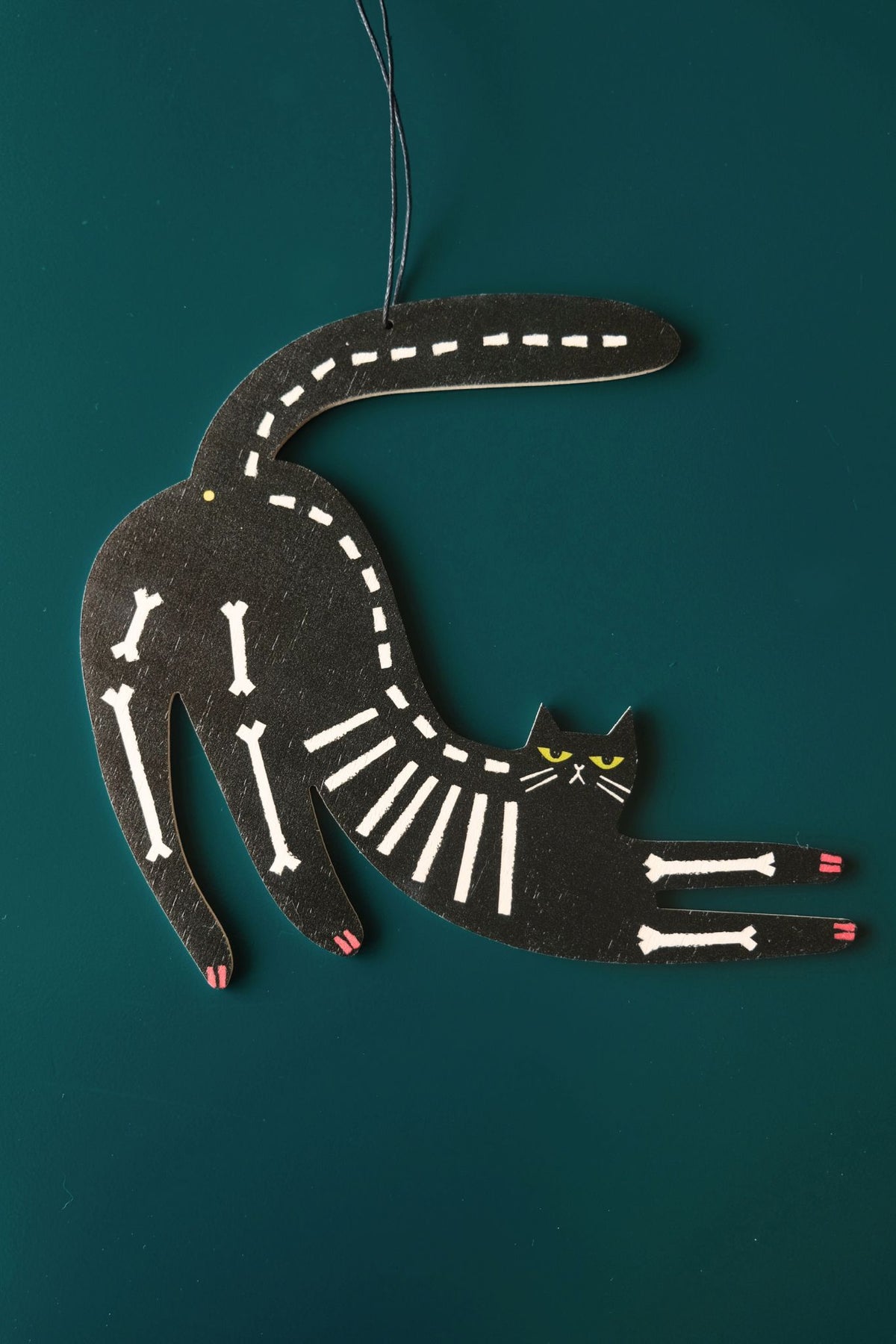 Skeleton Cat - Halloweenowa zawieszka