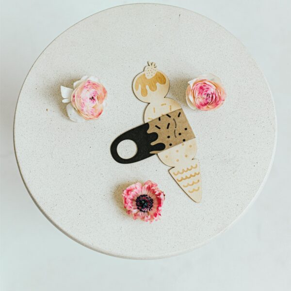 Signet en bois pour le livre - Glace